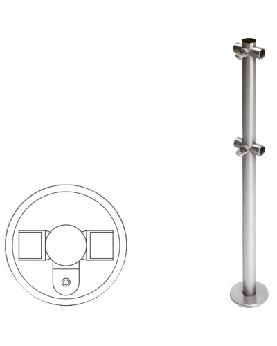 Cтойка ограждения Т-образная с 2-мя полупетлями (антик серебро) Oxgard в Ижевске Ограждения Pintop.ru