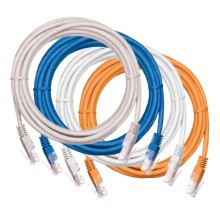 Шнур коммутационный NETLAN U/UTP 4 пары, Кат.5е (Класс D), 100МГц, 2хRJ45/8P8C, T568B, заливной, многожильный, BC (чистая медь), PVC нг(B), серый, 5м, уп-ка 10шт. NETLAN EC-PC4UD55B-BC-PVC-050-GY-10