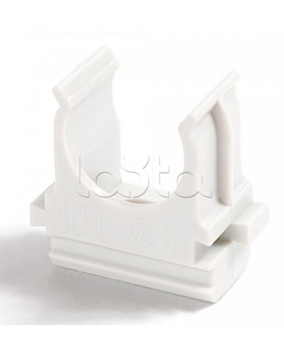 Крепёж-клипса для труб Полистирол белая д25 (100шт/1000шт уп/кор) Промрукав (PR.02725б) в Ижевске Держатели, клипсы, скобы Pintop.ru