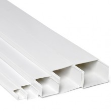 Кабель-канал 40x40x2000, двойной замок, белый (ПожТехКабель)