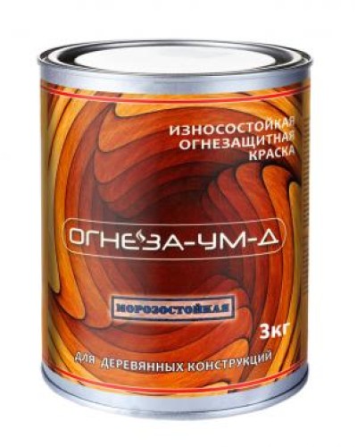 Краска огнезащитная вспучивающаясядля древесины Огнеза марки «ОГНЕЗА-УМ-Д» атмосферостойкая, ведро 3 кг., цвет серый в Ижевске Огнезащитные краски Pintop.ru