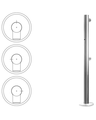 Стойка ограждения односторонняя с отверстием под фиксатор справа (антик серебро) Oxgard в Ижевске Ограждения Pintop.ru