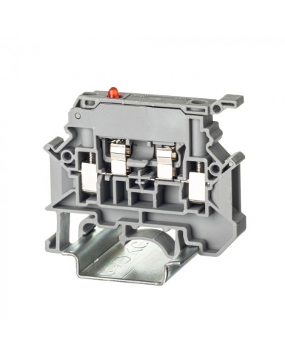 Клемма для предохранителя , винтовой зажим, 2 точки подключения, 4 кв.мм, серая DKC TUR-4-HESILED250 в Ижевске Клеммные колодки Pintop.ru