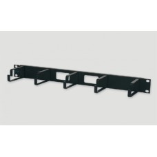 Кабельный органайзер 1U, с металлическими кольцами Eurolan 25B-1U-02BL