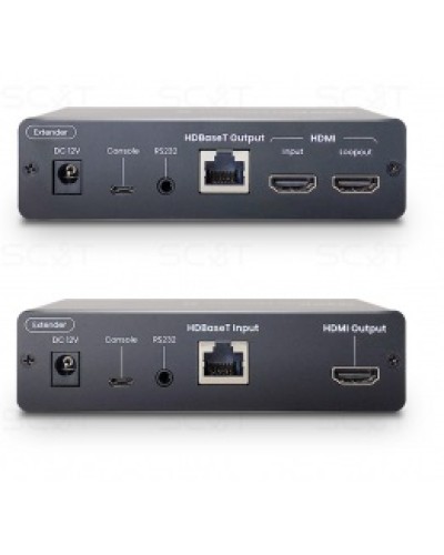 Удлинитель DisplayPort 4K(60Гц), USB, аудио, RS232 по кабелю витой пары(CAT6a) до 100м (HDBaseT) SC&T DP02U-4K6G в Ижевске Видеоусилители, Модуляторы, Делители Pintop.ru