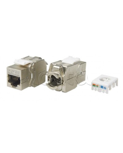 Вставка Keystone Jack RJ-45(8P8C) Hyperline KJ8-8P8C-C5e-180-TLS-SH-F-WH в Ижевске Модули Keystone Pintop.ru