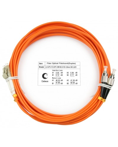 Шнур оптический duplex LC-FC 62,5/125 mm 10м LSZH Cabeus FOP-62-LC-FC-10m в Ижевске Патч-корды оптические Pintop.ru