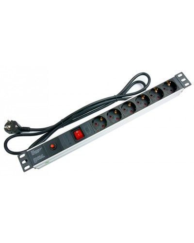 Блок на 6 розеток EU горизонтальный для 19 шкафов Cabeus PDU-6P-F-2EU в Ижевске Блоки розеток Pintop.ru