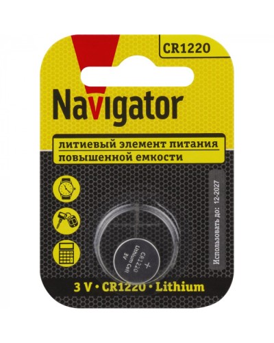Элемент питания Navigator 93 825 NBT-CR1220-BP1 в Ижевске Электротехническое оборудование Pintop.ru