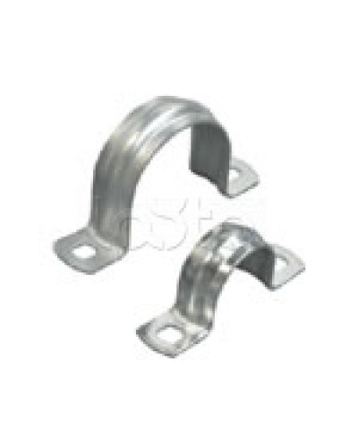 Скоба оцинкованная с двумя отверстиями, для трубы D35мм, м.о. 6,3-7,8мм (1уп = 5шт) Экопласт (43635-5) в Ижевске Держатели, клипсы, скобы Pintop.ru