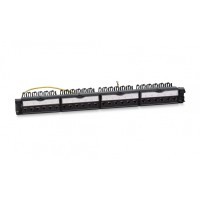 Патч-панель 19" (1U), 24 порта RJ-45, категория 6a Cabeus (PL-24-KJ-RJ45-Cat.6a-SH-180T)
