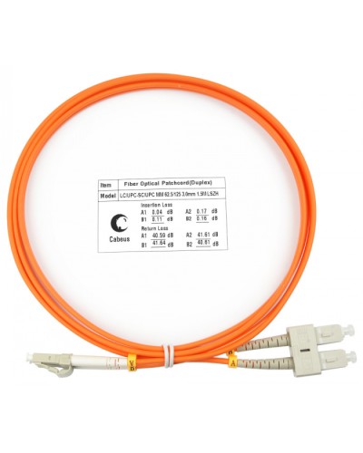 Шнур оптический duplex LC-SC 62,5/125 mm 1,5м LSZH Cabeus FOP-62-LC-SC-1,5m в Ижевске Патч-корды оптические Pintop.ru