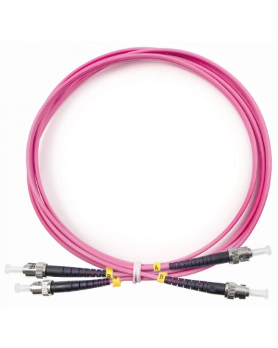 Шнур оптический duplex ST-ST 50/125 mm OM4 2м LSZH Cabeus FOP-50-OM4-ST-ST-2m в Ижевске Патч-корды оптические Pintop.ru