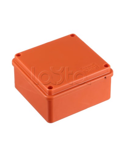 JBS100 Коробка огн. E110, о/п 100х100х55мм, с гладкими стенками, без галогена, IP56, 3P, (2,5-16 мм2), цвет оранж. Экопласт (42407HF) в Ижевске Коробки (ОКЛ) Экопласт Pintop.ru