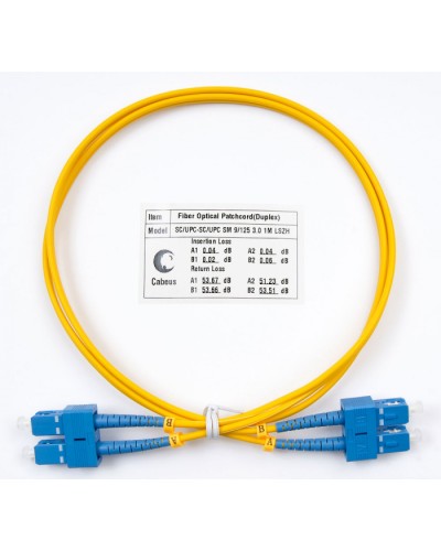 Пигтейл одномодовый оптический, SM 9/125, LSZH, duplex SC/SC (1 м) Cabeus FOP(d)-9-SC-SC-1m в Ижевске Патч-корды оптические Pintop.ru