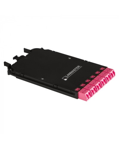 Компактная MPO кассета OM4, 12xLC, тип B, низкие потери, черная LANMASTER (LAN-MCCB-1M-12LC/OM4) в Ижевске Патч-корды оптические Pintop.ru