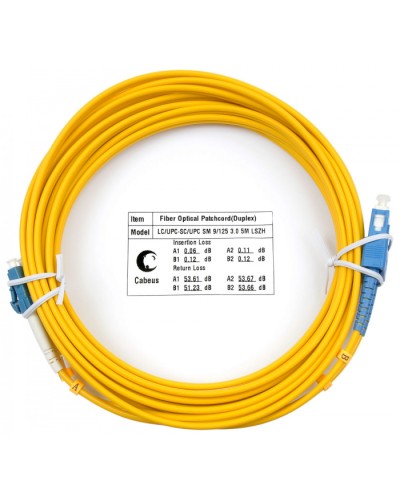 Шнур оптический duplex LC-SC 9/125 sm 7м LSZH Cabeus FOP(d)-9-LC-SC-7m в Ижевске Патч-корды оптические Pintop.ru
