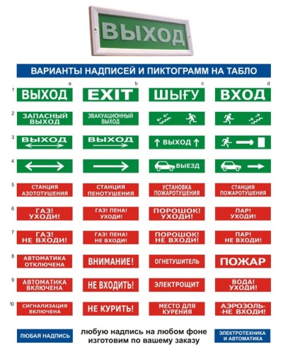 Оповещатель табло комбинированное Электротехника и Автоматика ЛЮКС-12-К Человек в камере в Ижевске Оповещатели Pintop.ru