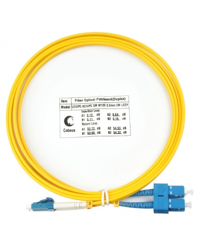 Шнур оптический duplex LC-SC 9/125 SM 2 м LSZH Cabeus FOP(d)-9-LC-SC-2M в Ижевске Патч-корды оптические Pintop.ru