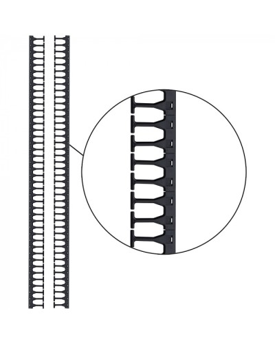 Кабельная гребенка 42U с пальцами глубиной 169 мм, 2 шт. в компл., черная LANMASTER (LAN-DC-CB-42Ux8-PF/L) в Ижевске Аксессуары для стоек и шкафов Pintop.ru