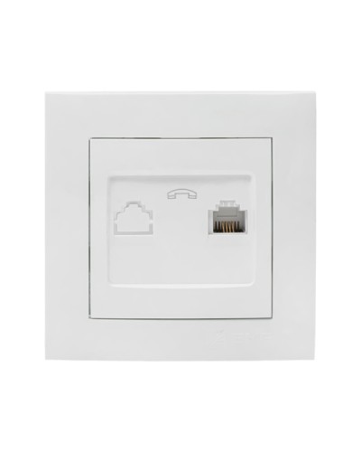 Валенсия розетка телефонная RG-11 1-местная белая EKF PROxima (EWT01-034-10) в Ижевске Розетки компьютерные и телефонные Pintop.ru