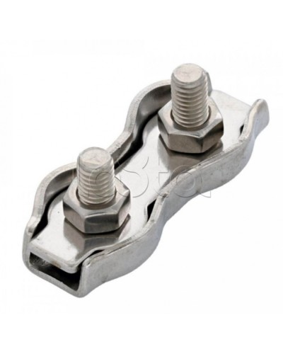 Зажим троса двойной D5мм Duplex (100шт/уп) Промрукав (PR08.3890) в Ижевске Держатели, клипсы, скобы Pintop.ru