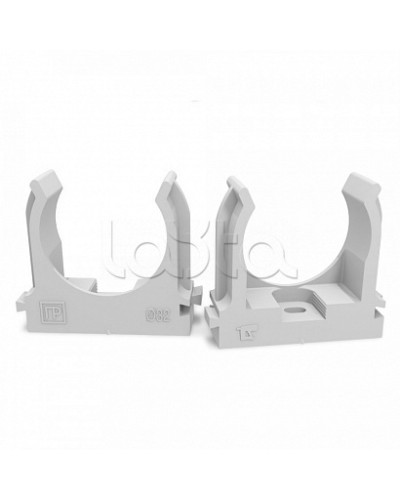 Крепеж-клипса для труб атмосферостойкая для монтажного пистолета серая в п/э d32 мм (25шт/500шт уп/кор) Промрукав (PR13.0404) в Ижевске Держатели, клипсы, скобы Pintop.ru