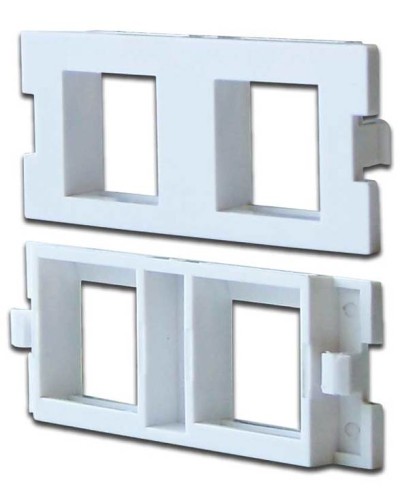 Вставка модульная на 2 кейстоуна в розетку LAN-MB, белая LANMASTER (LAN-MBP-2OK-WH) в Ижевске Проходные адаптеры и розетки оптические Pintop.ru