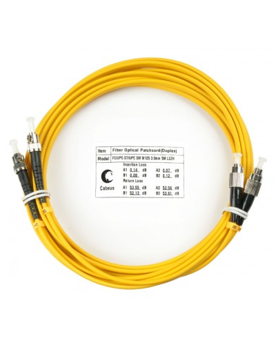 Шнур оптический duplex FC-ST 9/125 sm 7м LSZH Cabeus FOP(d)-9-FC-ST-7m в Ижевске Патч-корды оптические Pintop.ru