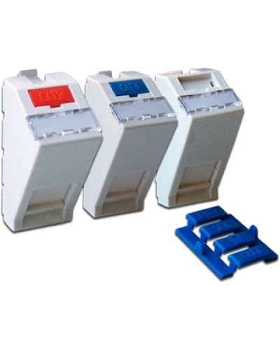 Вставка 22.5х45 на 1 кейстоун, угловая, со шторкой, маркировкой, иконками, белая LANMASTER LAN-SIP-22A-WH в Ижевске Коммутационные изделия Pintop.ru