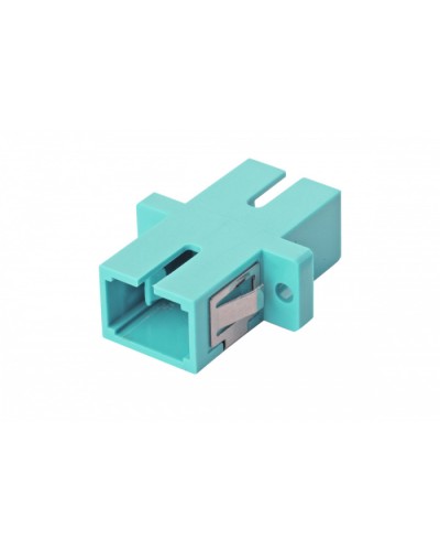 Оптический адаптер OM3, симплекс SC, с фланцами, бирюзовый Eurolan (36A-30-SC-02AQ) в Ижевске Проходные адаптеры и розетки оптические Pintop.ru