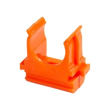 Крепёж-клипса для труб АБС-пластик оранжевая д20 (100шт/1500шт уп/кор) Промрукав (PR13.0064)