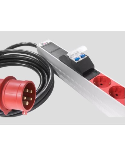 Верт блок розеток, мониторинг, измерение, 3 фазы 16А, 30S, 2100 мм, вх IEC 309, шнур 3м REM R-MC8-3x16-30S-MI-2100-3-3PN в Ижевске Блоки розеток Pintop.ru