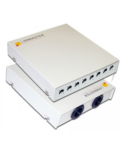 Кросс оптический настенный, металлический, на 8 FC адаптеров LANMASTER LAN-FOBM-WM-8FC в Ижевске Кросс оптический Pintop.ru