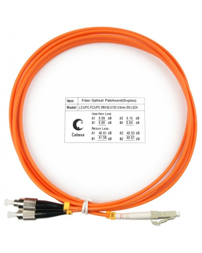 Шнур оптический duplex LC-FC 62,5/125 mm 2м LSZH Cabeus FOP-62-LC-FC-2m в Ижевске Патч-корды оптические Pintop.ru