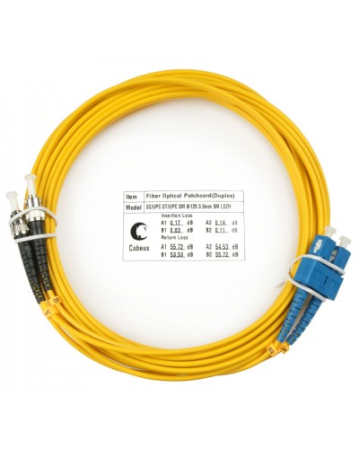 Шнур оптический duplex SC-ST 9/125 sm 15м LSZH Cabeus FOP(d)-9-SC-ST-15m в Ижевске Патч-корды оптические Pintop.ru