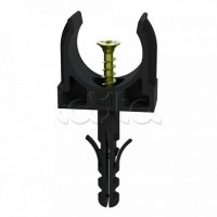 Крепеж-клипса с дюбелем и саморезом черная д32 (25шт/500шт уп/кор) Промрукав (PR13.0222)