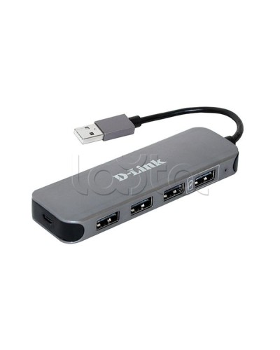 Концентратор с 4 портами USB 2.0 D-Link DUB-H4/E1A в Ижевске Дополнительное оборудование для сетей Pintop.ru