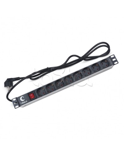 Блок на 8 розеток EU горизонтальный для 19 шкафов Cabeus (PDU-8P-2EU) в Ижевске Блоки розеток Pintop.ru