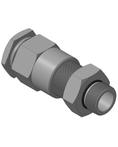 Кабельный ввод для бронированного кабеля с двойным уплотнением резьбой G3/4, внешним диаметром кабеля D=18-22 мм и проходным диаметром кабеля d=8-12 мм Спектрон КВБ-22/12-2У-М-G3/4 в Ижевске Аксессуары для кабель-канала Pintop.ru