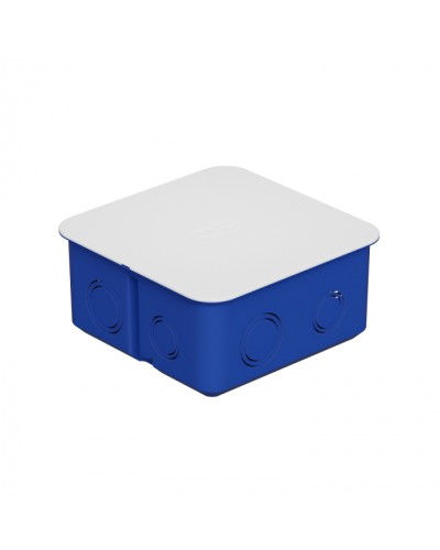 Коробка распределительная c/п. с крышкой, 100х100х50мм, IP30 цвет синий Экопласт (44656) в Ижевске Распределительные коробки Pintop.ru