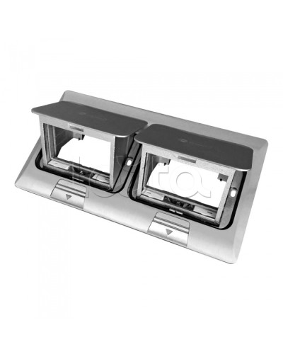 Люк в пол на 2x1,5 поста (45х45мм) в комплекте с коробкой и суппортом, сталь Экопласт (70026) в Ижевске Системы лючков и колонн Pintop.ru