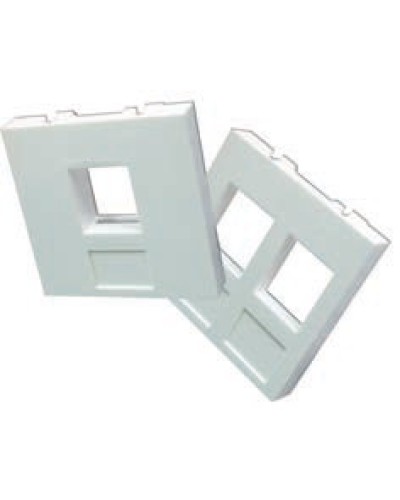 Вставка 45x45 на 2 кейстоуна, со шторками, маркировкой и иконками, белая LANMASTER LAN-SIP-24М-WH в Ижевске Аксессуары для кабель-канала Pintop.ru