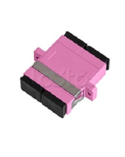 Адаптер NIKOMAX волоконно-оптический, соединительный, многомодовый, стандарта OM4, SC/UPC-SC/UPC, двойной, пластиковый, без шторки, с фланцами, маджента, уп-ка 2шт. NIKOMAX (NMF-OA2M4-FN-SCU-SCU-MG-2) в Ижевске Проходные адаптеры и розетки оптические 