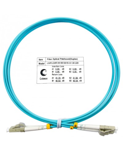 Шнур оптический duplex LC-LC 50/125 MM OM3 1.5 м LSZH Cabeus FOP-50-LC-LC-1.5M в Ижевске Патч-корды и пигтейлы Pintop.ru