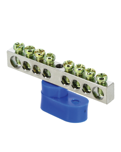 Шина 0 N (6x9мм) 8 отв. цинк синий угловой изолятор EKF PROxima (sn1-63-08-1) в Ижевске Крепежные изделия Pintop.ru