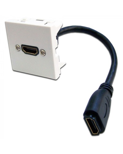 Вставка Mosaic 45x45 с адаптером HDMI с удлинителем, мама-мама, белая LANMASTER (LAN-SIP-23HDMI-WH) в Ижевске Проходные адаптеры и розетки оптические Pintop.ru