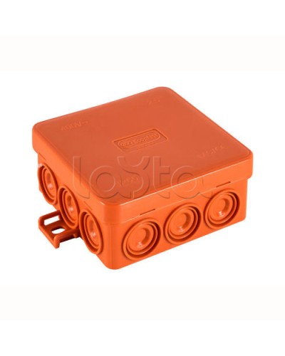 JBL085 Коробка огн. E110, о/п 85х85х38мм, без галогена, 12 вых., IP55, 3P, (0,15-2,5 мм2), цвет оранж. Экопласт (43065HF) в Ижевске Распределительные коробки Pintop.ru