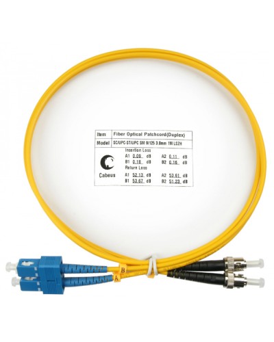 Шнур оптический duplex SC-ST 9/125 sm 1,5м LSZH Cabeus FOP(d)-9-SC-ST-1,5m в Ижевске Патч-корды оптические Pintop.ru
