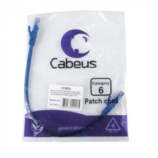 Патч-корд U/UTP, кат. 6, 2xRJ45/8p8c, неэкран, синий, LSZH, 0.3м Cabeus (PC-UTP-RJ45-Cat.6-0.3m-BL-LSZH)